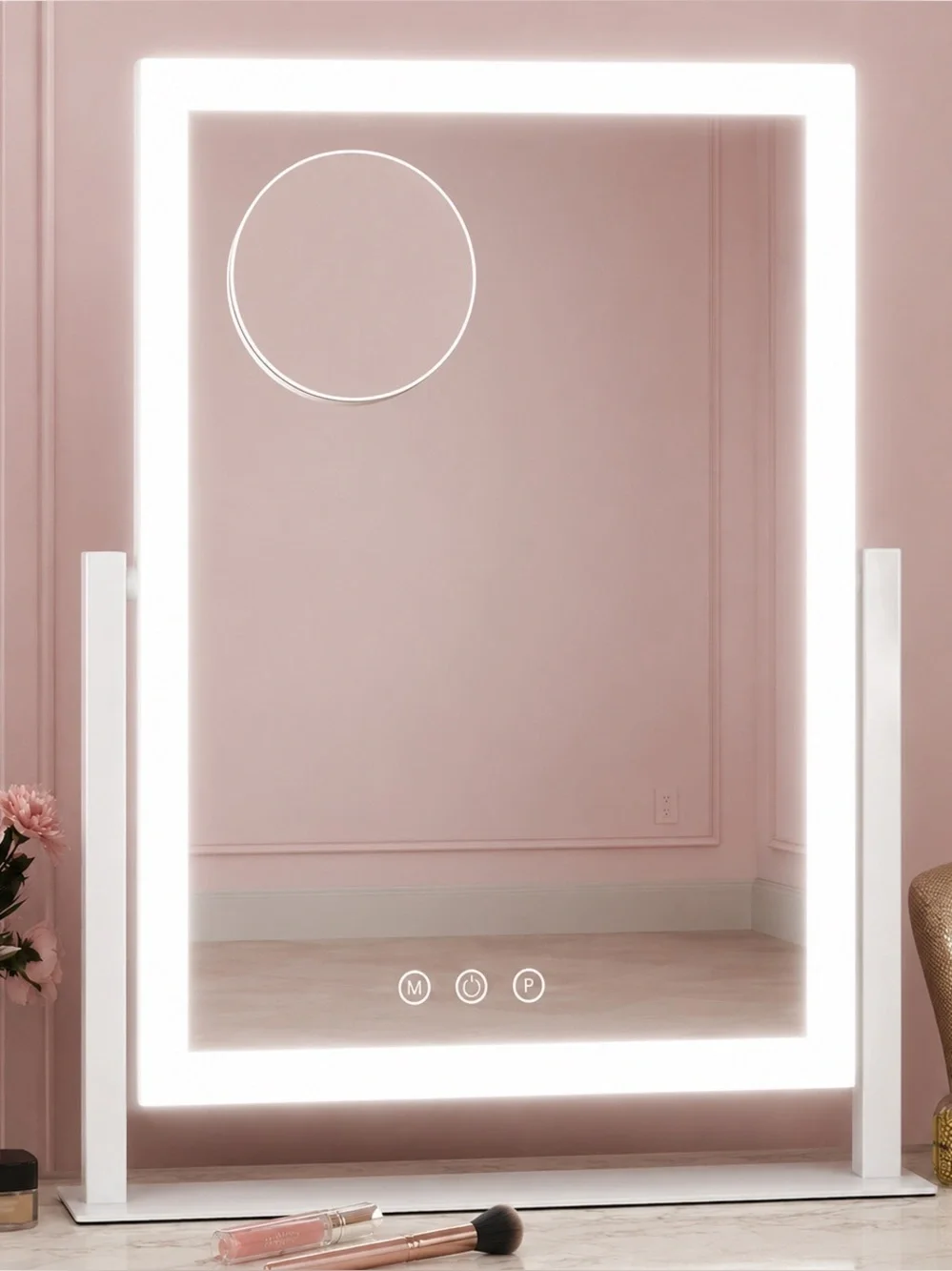 LED Lighted Vanity Mirror in white